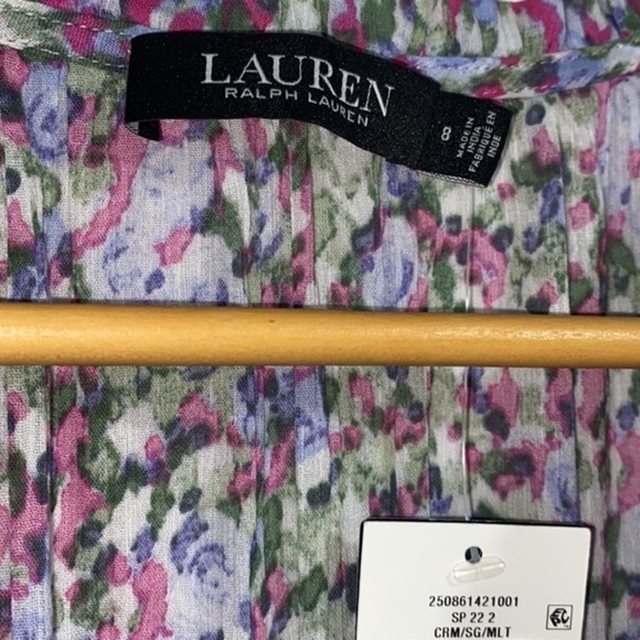 Ralph Lauren dress floral capped ruffled midi size 8 NEW - Picture 9 of 15